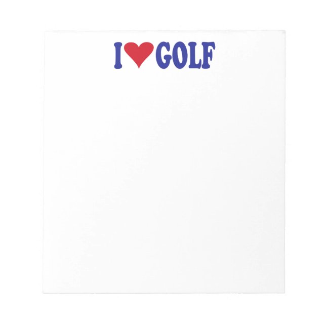 I Love Golf Notepad (Front)