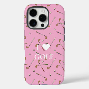 I love golf pink iPhone 16 pro case
