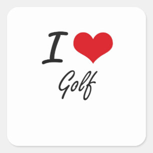 I love Golf Square Sticker