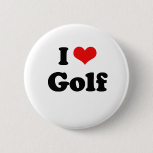 I Love Golf Tshirt 6 Cm Round Badge