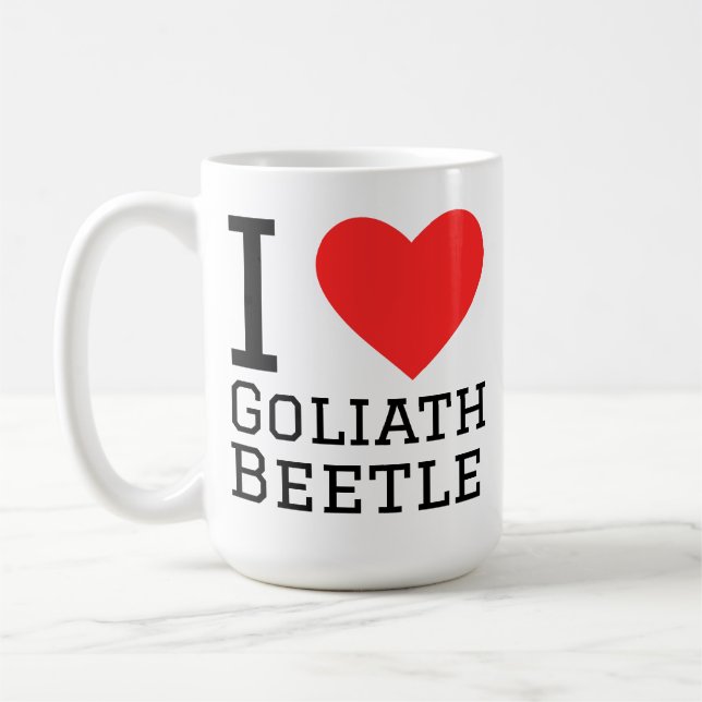 I love Goliath beetle Coffee Mug (Left)