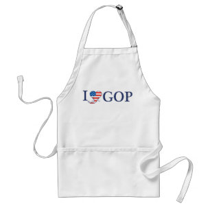 "I Love GOP" White BBQ Grilling Apron