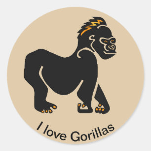 I love GORILLAS - Animal lover - wildlife Classic Round Sticker