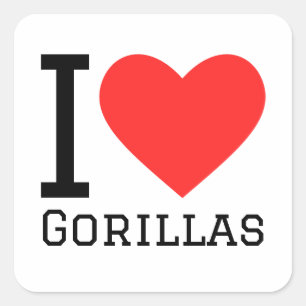 I love gorillas  square sticker