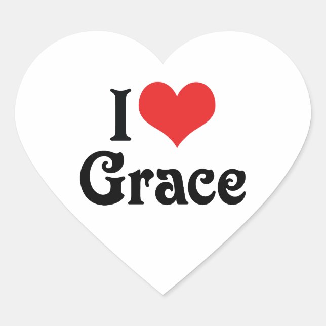 I Love Grace Heart Sticker (Front)