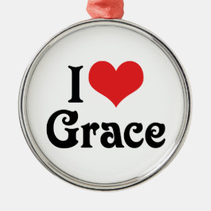 I Love Grace Metal Tree Decoration