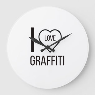 I LOVE GRAFFITI LARGE CLOCK
