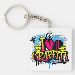 I Love Graffiti – Urban Street Art Key Ring