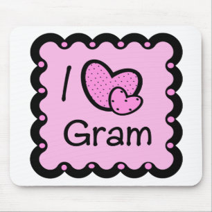 I Love Gram Cute T-Shirt Mouse Mat