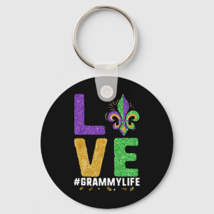 I Love Grammy Life Mardi Gras Grammylife Fleur De Key Ring