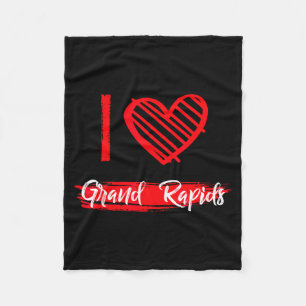 I Love Grand Rads I Heart Grand Rads  Fleece Blanket