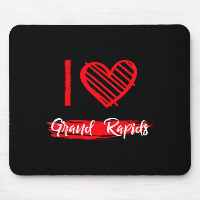 I Love Grand Rads I Heart Grand Rads  Mouse Mat (Front)