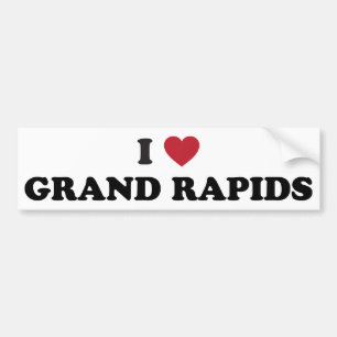 I Love Grand Rapids Michigan Bumper Sticker