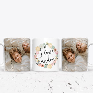 I Love Grandma Custom Photo Mug