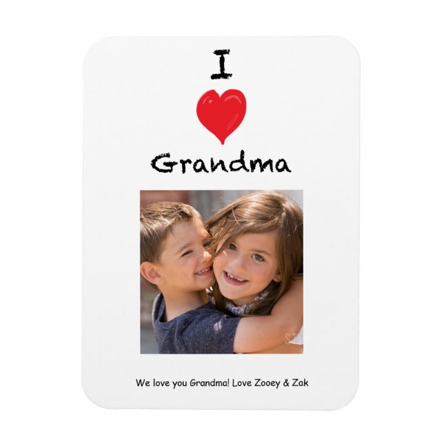 I Love Grandma Photo Magnet Keepsake (Vertical)