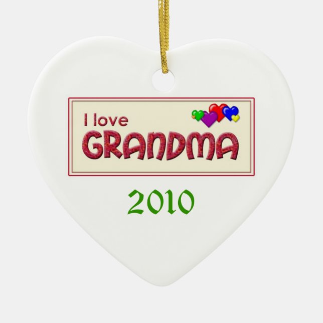 I Love Grandma Photo Ornament Template (Front)
