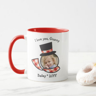 I love Grandma Snowman Face Christmas Mug