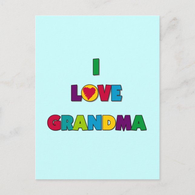 I Love Grandma T-shirts and Gifts Postcard (Front)