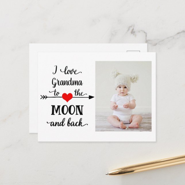 I love Grandma to the moon and back Photo Postcard (Front/Back In Situ)