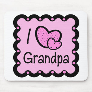 I Love Grandpa Cute T-Shirt Mouse Mat