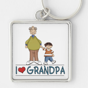I Love Grandpa Keychain