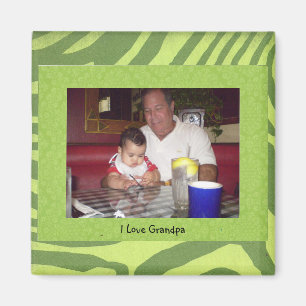 "I Love Grandpa" Photo Frame Magnet