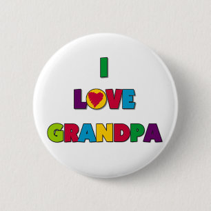 I Love Grandpa Tshirts and Gifts 6 Cm Round Badge