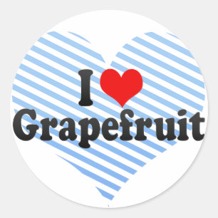 I Love Grapefruit Classic Round Sticker