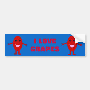 I Love Grapes Customisable Bumper Sticker