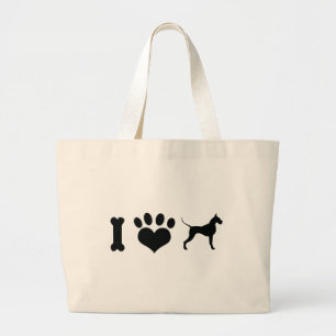 I LOVE Great Danes! Large Tote Bag