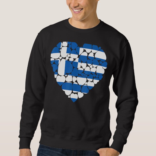 I Love Greece Flag Greece Sweatshirt (Front)
