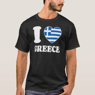 I Love Greece Heart National Flag Vacation T-Shirt
