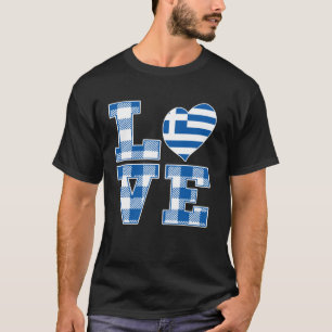 I Love Greece I Love Athens Lovely Greece Flag Hea T-Shirt