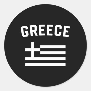I Love Greece Minimalist Greek Flag Classic Round Sticker