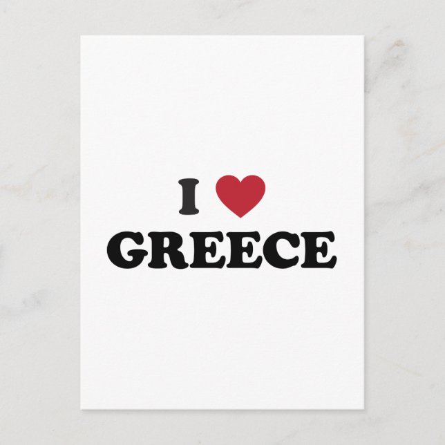 I Love Greece Postcard (Front)
