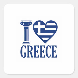 I love Greece Square Sticker