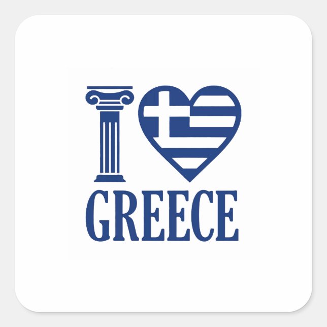 I love Greece Square Sticker (Front)