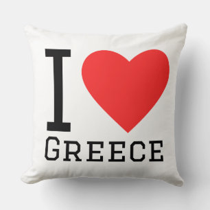 I love Greece square sticker Cushion