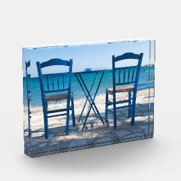 I love Greece taverna photo blue and white