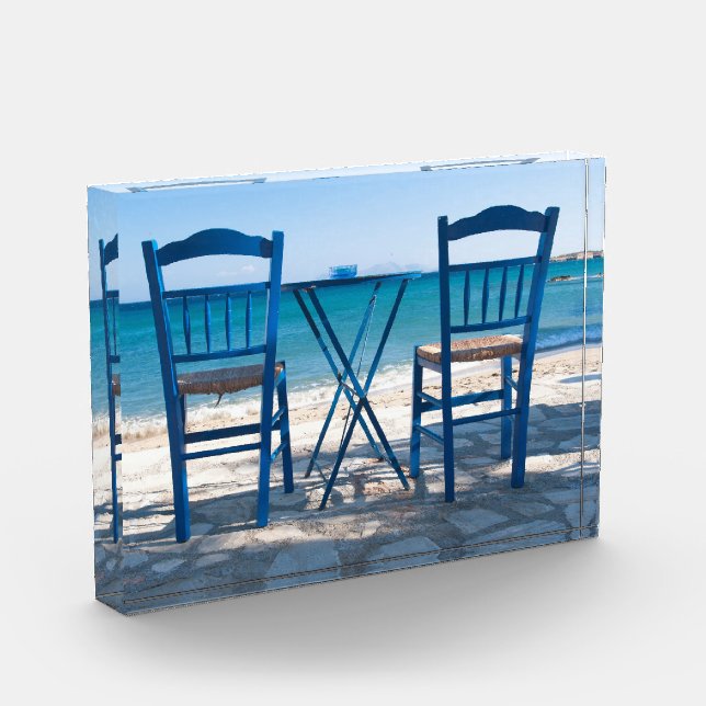 I love Greece taverna photo blue and white (Left)