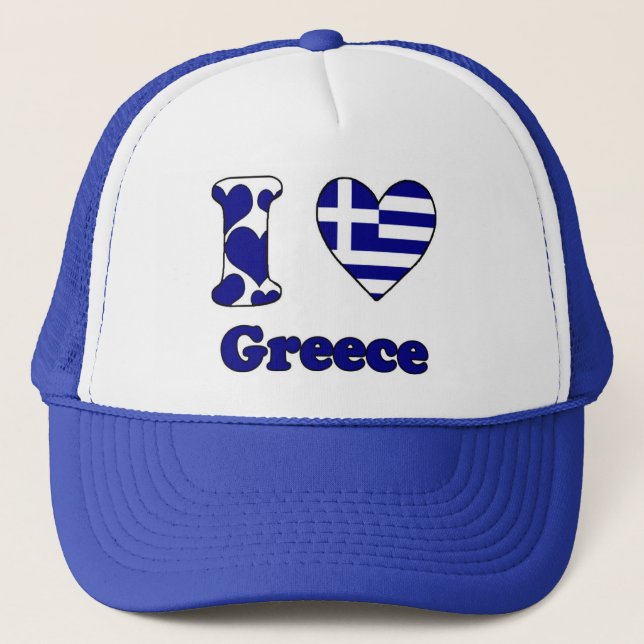 I love Greece Trucker Hat (Front)