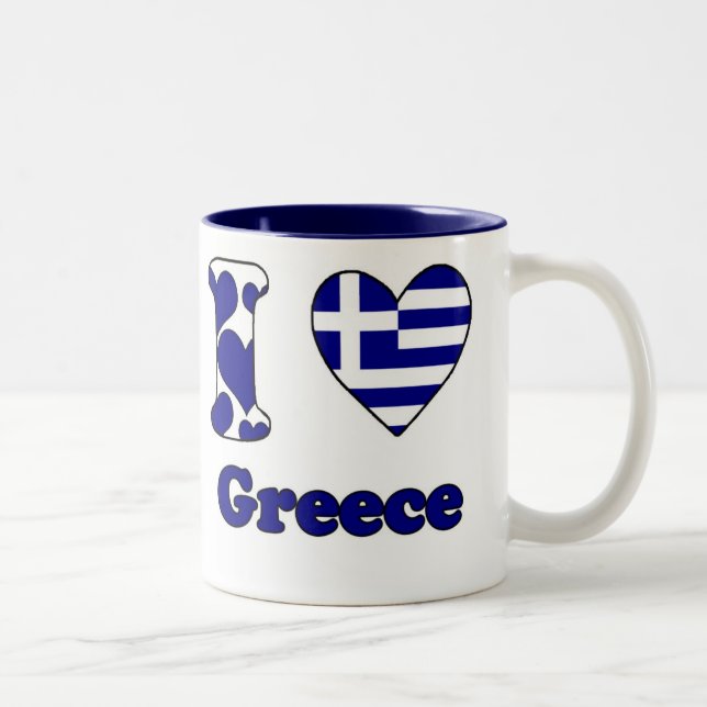 I love Greece Two-Tone Coffee Mug (Right)