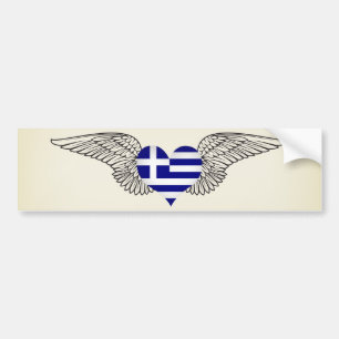 I Love Greece -wings Bumper Sticker
