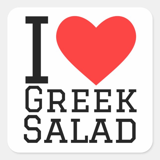 I love greek salad square sticker (Front)