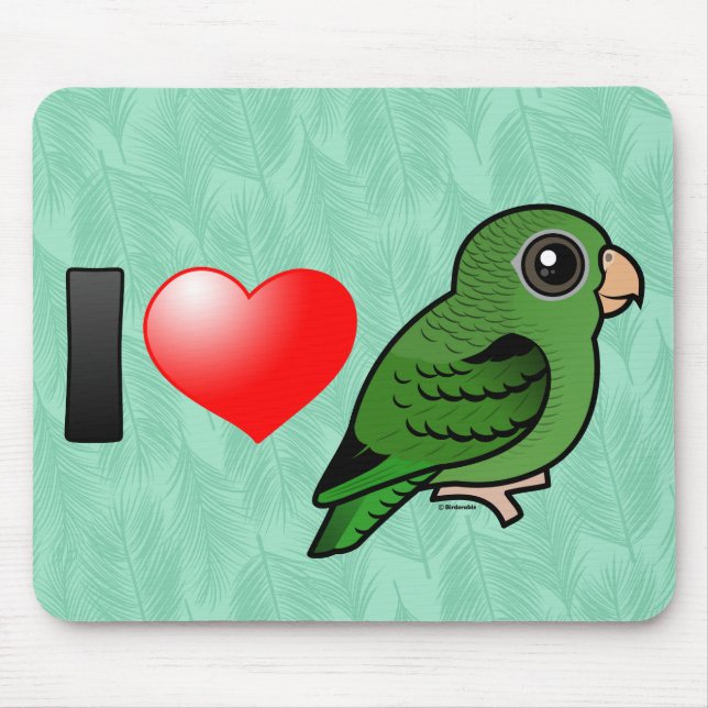 I Love Green Linnies Mouse Mat (Front)