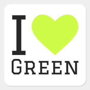 I love green  square sticker