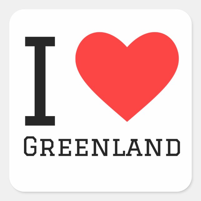 I love greenland square sticker (Front)
