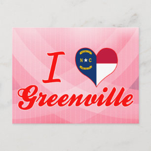 I Love Greenville, North Carolina Postcard