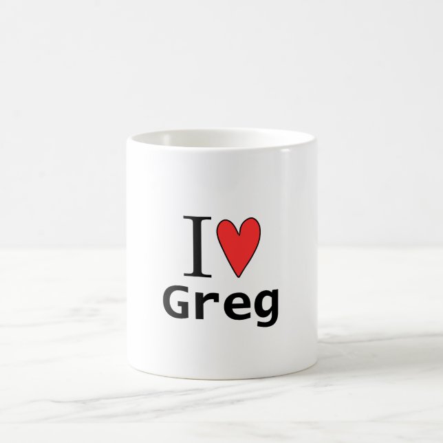I Love Greg Coffee Mug (Center)