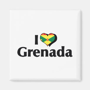 I Love Grenada Flag Magnet